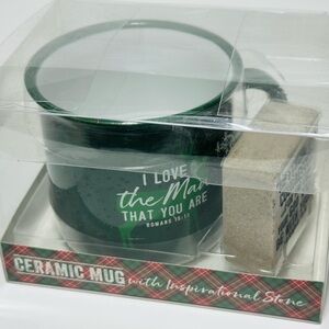 LIGHTHOUSE CHRISTIAN PRODUCTS” I LOVE THE MAN THAT YOU ARE " COFFEE MUG/STONE.